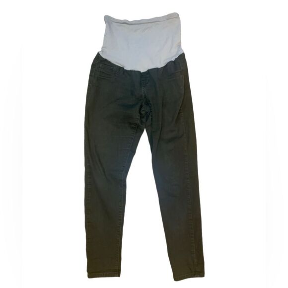 Indigo Blue Over the Belly Skinny Maternity Jeans Size Large in Olive Green - Picture 1 of 5